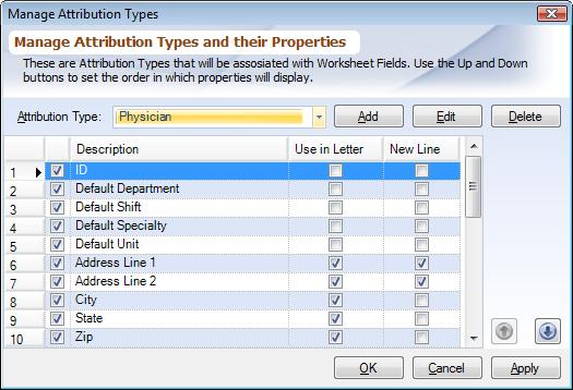 Dialog Assign Attribution Type Properties