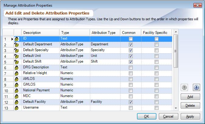 Dialog Manage Attribution Properties