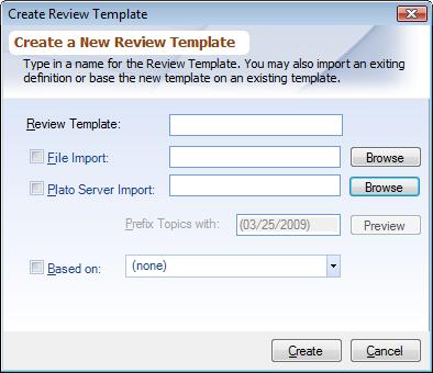 Dialog New Review Template