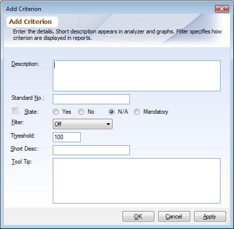 Add Topic / Criterion Dialog
