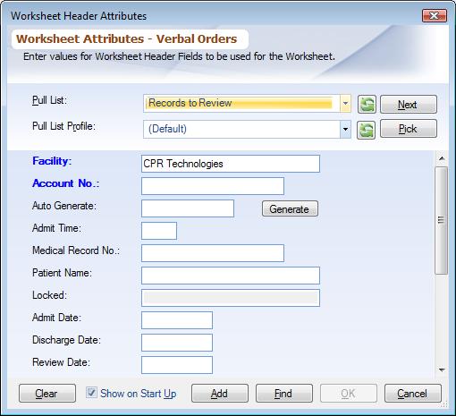 Worksheet Header Fields Dialog