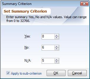 Summary Worksheet Dialog