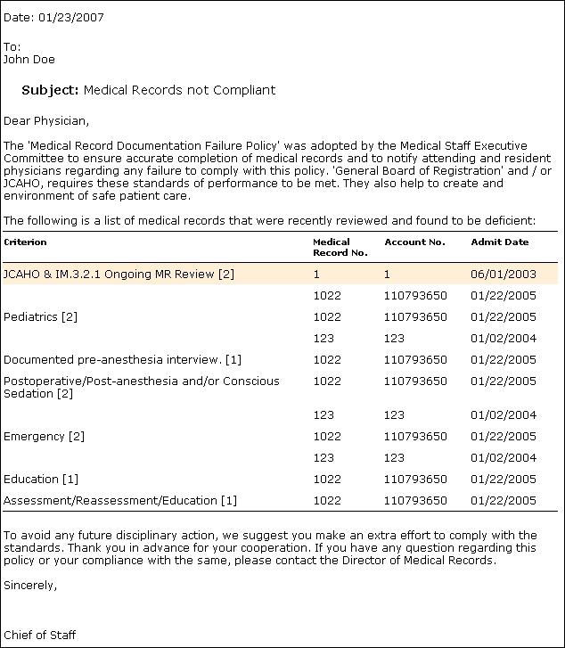 Report - Letter